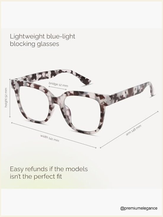 Oversized Blue Light Glasses UV400 Blocker Chunky Frames Stylish Eyewear main image 4